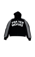 PRAYER WORKS B&W ZIP UP HOODIE